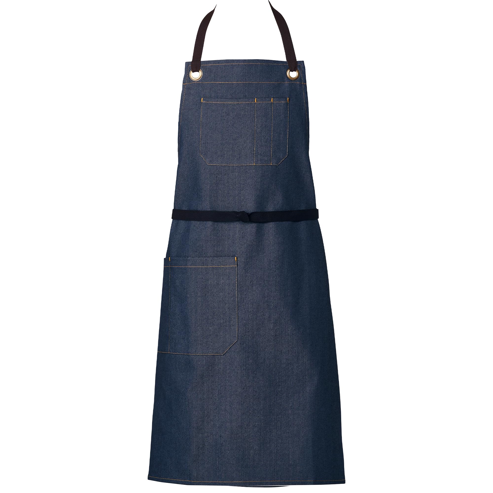 

Джинсовый фартук ARBE Фартук Нашейная повязка Джинсовый стиль Прочный Не мнется С карманом Регулируемый шейный ремешок Униформа для общепита Ресторан ARBE T8415