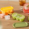 Ice Cube Mold Food Grade Silicone Ice Tray Three-Compartment Easy Release Compact