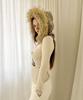 HETIT Fur Trim Balaclava (Dot Beige)