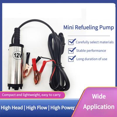 12V/24V Stainless Steel Miniature Refueling Pump Handheld DC Electric Fuel Pump Portable Oil Extraction Pump