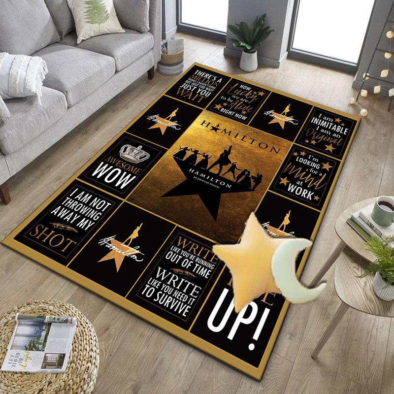 Star Hamilton Art Office Rug Chair Mat, Game Carpet, Suitable for Front Door, Bedroom, Living Room, Desk, Holiday Gift