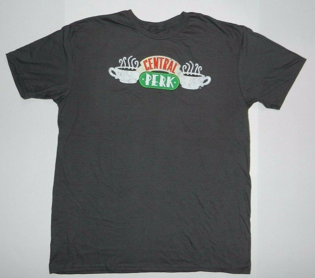 Friends Men TV Show Series Central Perk Graphic Gray T-shirt New