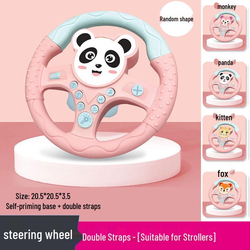 Kids' Interactive Cartoon Steering Wheel Toy for Rear Seat