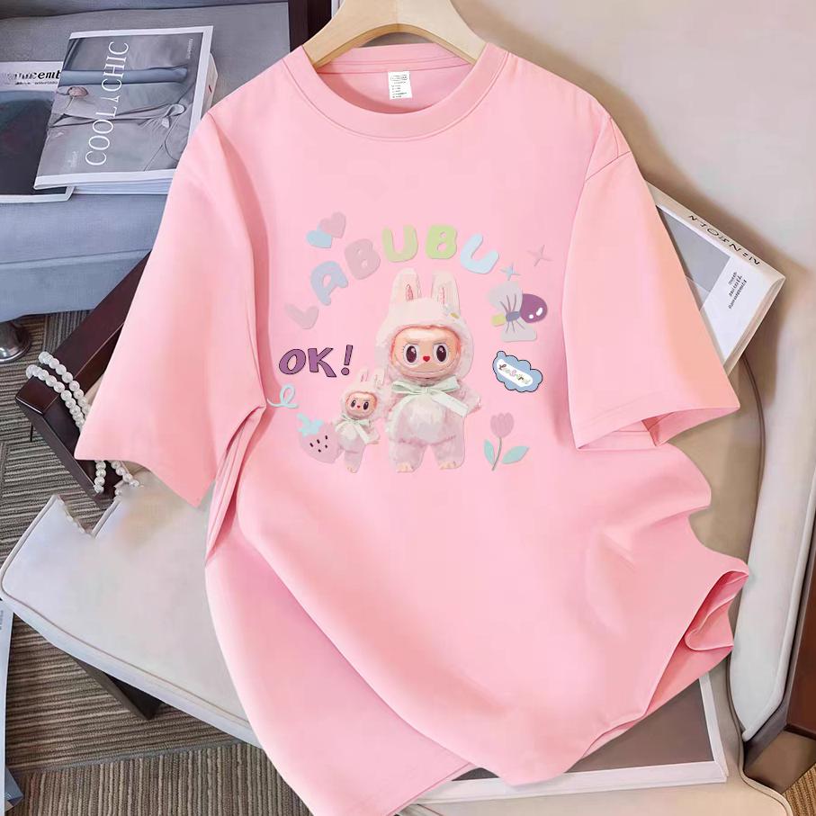 

Новая Горячая Футболка с Принтом LaBuBu для Женщин Модная Летняя Футболка с Коротким Рукавом и Круглым Вырезом Одежда Унисекс S