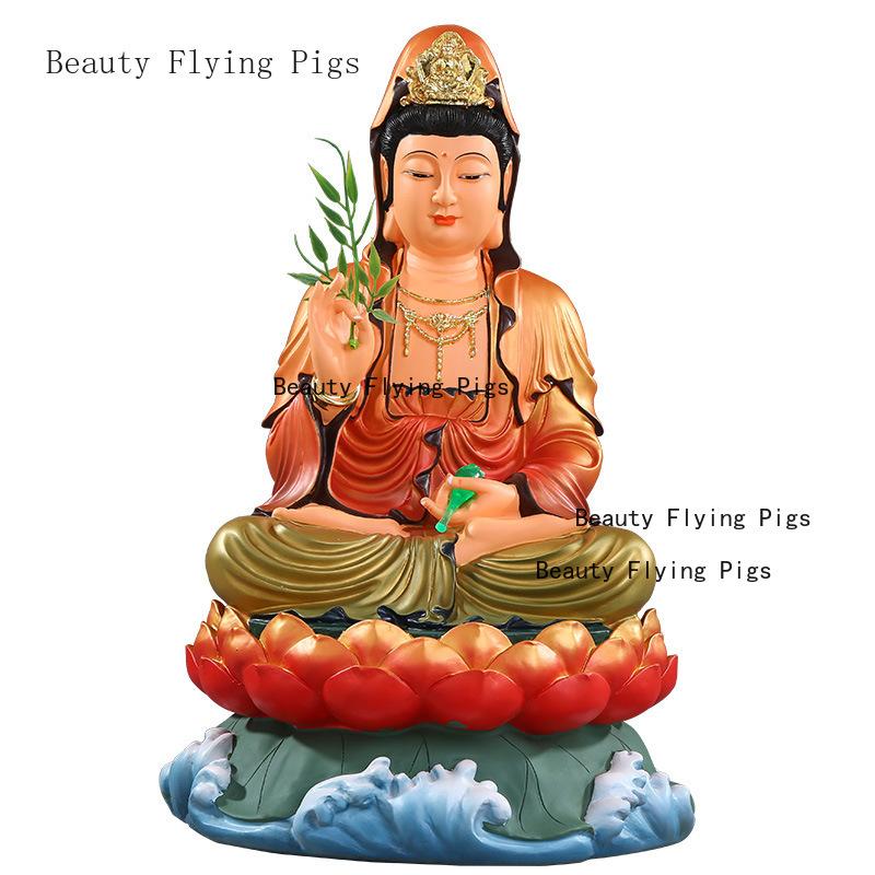 1pc Resin Guanyin Buddha Statue Ornaments Resin Crafts Feng Shui Decoration Living Room Home Decoration Pray for Auspiciousness