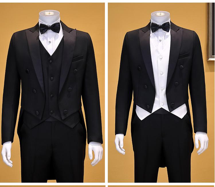 Men's Swallowtail Tuxedo for Formal Events, Stage Performances, and Choir Conductors