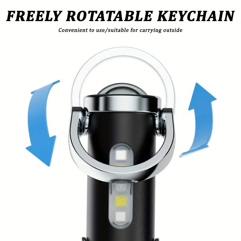 Mini USB Rechargeable LED Flashlight Keychain Portable Waterproof Camping Pocket Lamp Keyring Light Outdoor Gear