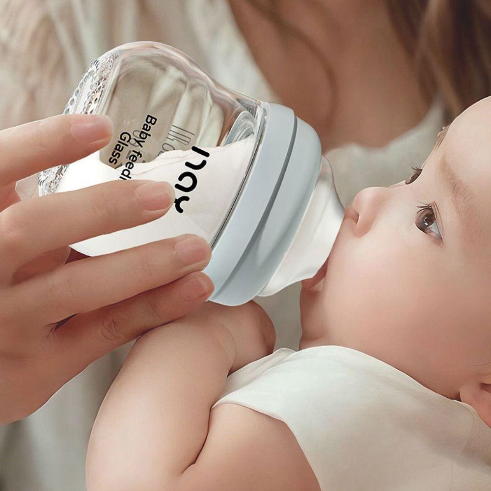 Szklana Butelka do Karmienia Niemowląt Przeciwzakrztuszeniowa Szeroki Smoczek Butelka na Mleko Urocza Butelka dla Dziecka Prezent
