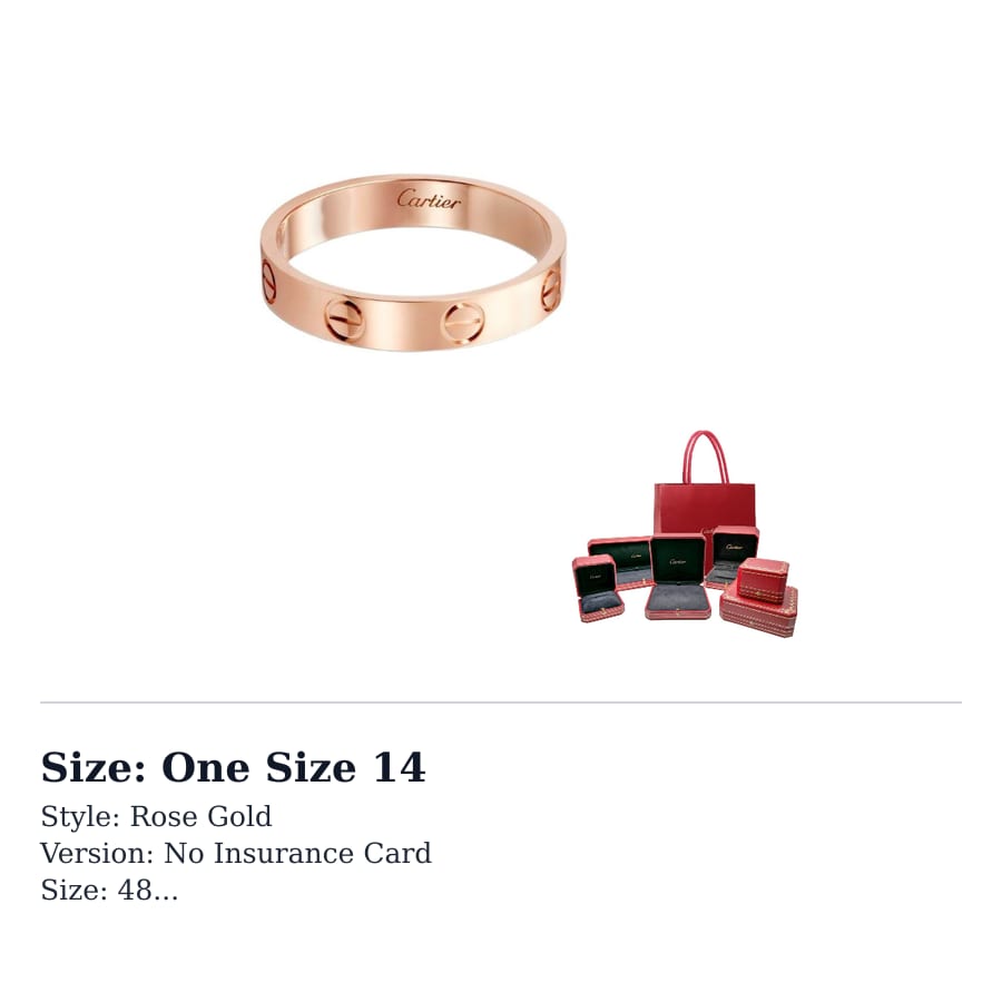 CARTIER LOVE 18K Rose Gold Rings