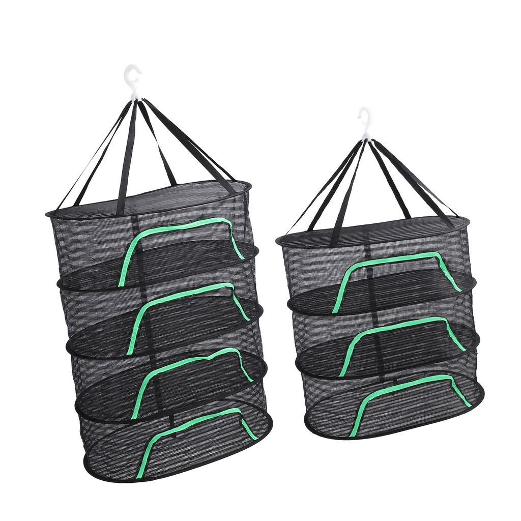Hanging Drying Mesh with Zipper Breathable Polyester Foldable Hanging Mesh Drying Rack for Fish Vege