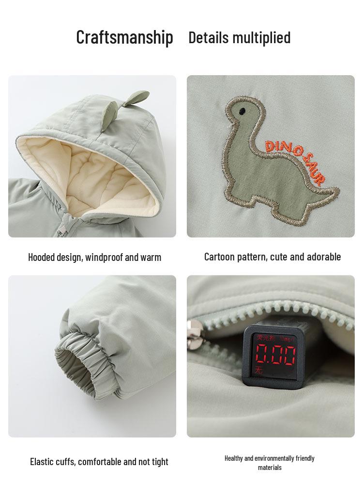 DUUDUUD Gefütterte Jacke für Jungen 2025: Neuer dicker Baumwollmantel für Kinder für Herbst/Winter