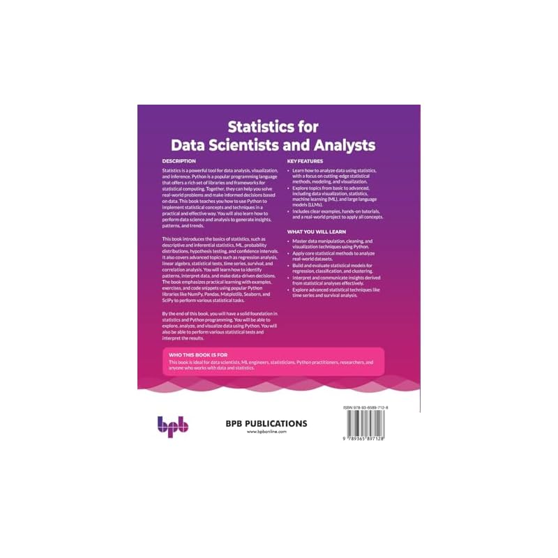 Statistics For Data Scientists And Analysts: Statistical Approach To DataDriven Decision Making Using Python