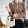 Women's Cashmere Cardigan Qinghe Cashmere 30% Cashmere 70% Wool Autumn and Winter Cashmere Cardigan Soft and Warm