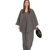 Nuovo Abbigliamento da Donna Europeo e Americano per Primavera e Autunno Transfrontaliero Scollo a V Manica Lunga Ampio Taglia Grande Top Pantaloni a Gamba Larga Set Due Pezzi