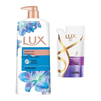 Lux Sparkling Ice Fresh Shower Gel & Shampoo Bundle