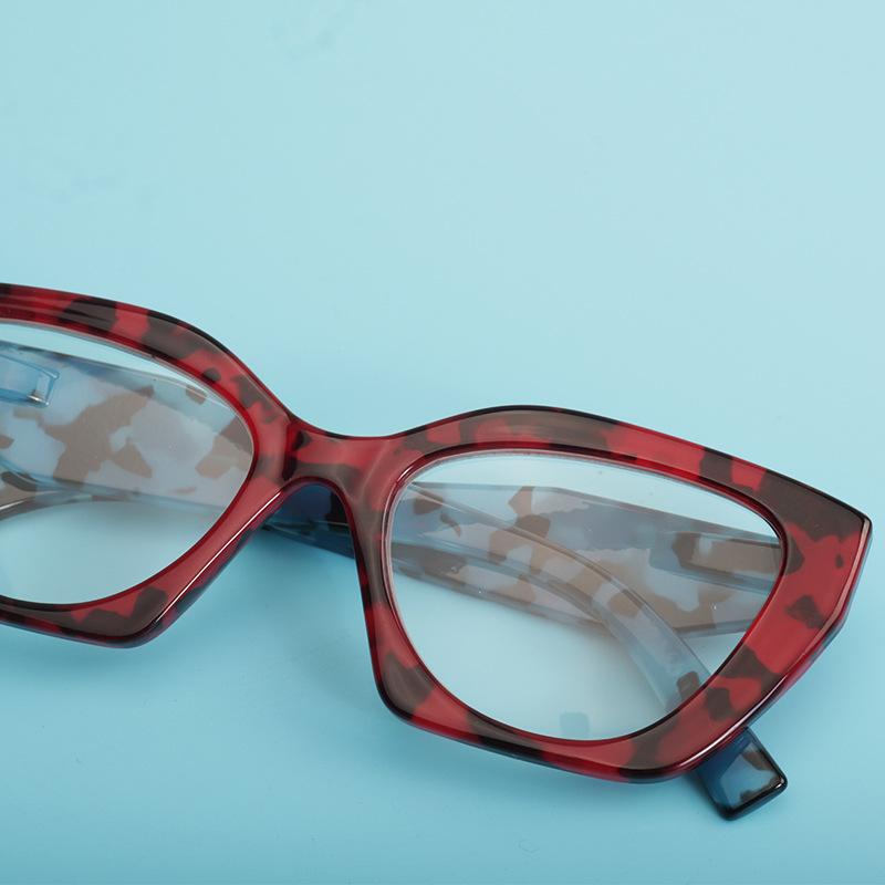 Leopard Print Flat Glasses Creative Large Frame Glasses Cat's Eye Decorative Glasses
