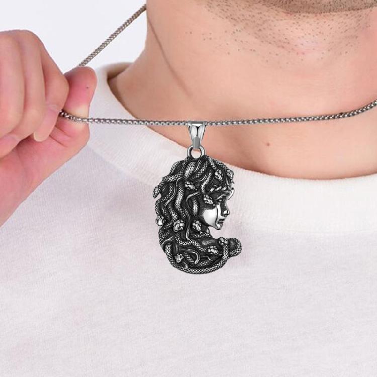 Gotický přívěsek Ouroboros Had Náhrdelník Jedinečný Ouroboros Had Náhrdelník Řetízek z Nerezové Oceli pro Módní Nadšence
