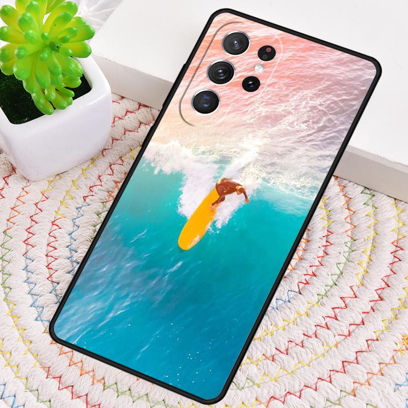Surfing Sea Beach Surfboard Wave TPU Phone Case For Samsung Galaxy note 10 pro S26 S25 S24 S23 S22 Ultra Plus S21 FE S20 Cover