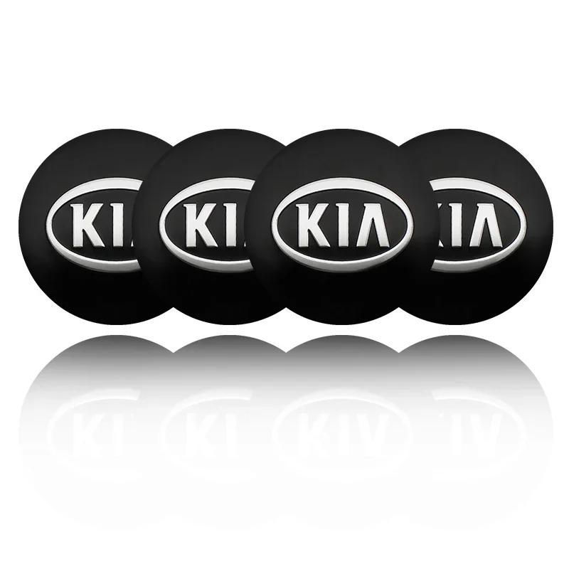 4 szt. Naklejki na środkowe kapsle kół samochodowych 56mm Akcesoria do piast dla KIA EV6 Sorento Niro Stinger Ceed Carnival K5 K9 Soul Carens