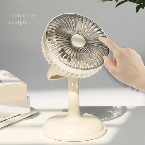 Mini Ventilador Portátil com Cabeça Inclinável de 90 Graus Ventilador de Mesa Recarregável para Casa Escritório Viagem 3 Velocidades Ajustáveis Baixo Ruído Tampa Removível