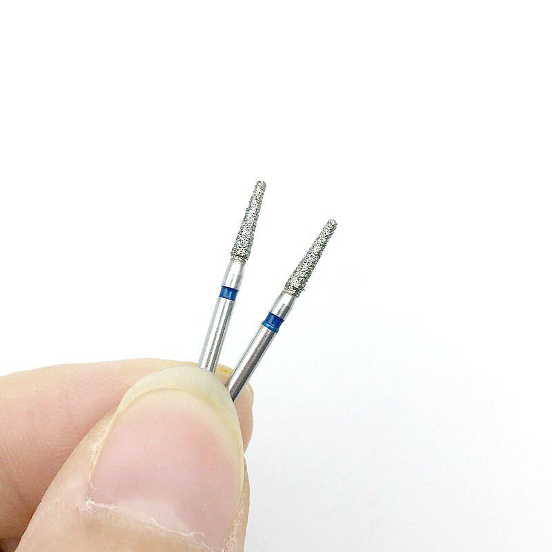 10 buc/cutie Dental Diamond FG Freze de mare viteză Taper Tip cu capăt plat Dia-freze pentru lustruirea dinților 1.6mm TF-21