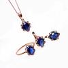 Exquisite 585 Purple Gold Color Gold Blue Stone Pendant Simple Temperament Korean Version Fashion Trend Rose Gold Plated Collarbone Chain