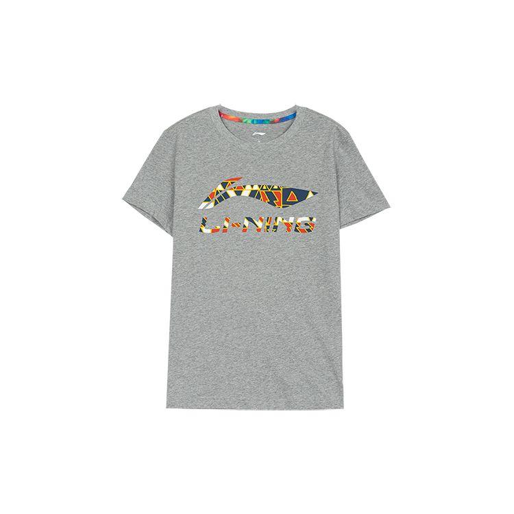 

Li Ning Big Logo Loose Casual Short Sleeve T-Shirt Men Tops Gray AHSQ097-4 M