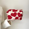 Corduroy Heart Pillow Bag Cosmetic Bag Cute Skincare Storage Bag