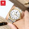 OLEVS Trendy popular mens watches Dual Calendar waterproof Arabic numeral scale luminous quartz wristwatch genuine watch for man