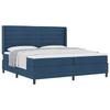 Box Spring Bed with Mattress and Headboard Blue 200 X 200 Cm Fabric