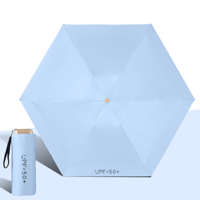 Parasol UPF50+ Mini Kieszonkowy Parasol Przeciwsłoneczny Przenośny Winyl Składany Deszczowy Podróżny Parasol Ochrona UV Parasol Kapsułkowy