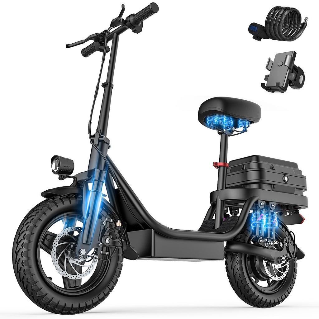 TOOFLY GQ8 14 Inch Road High Carbon Steel With Seat Electric Scooter 250W Motor 48V15AH Battery Outdoor Commuting E-Scooter