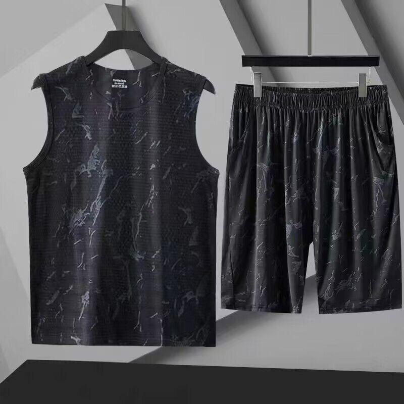 2023 Hong Kong-Style Korean Boys' Sports Suit: Loose T-Shirt & Simple Five-Point Shorts