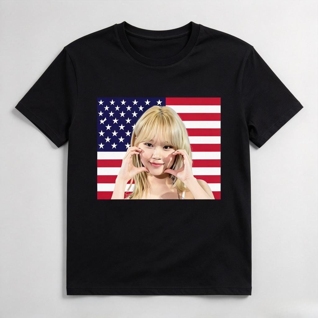 Le Sserafim Graphic Tshirt Unisex Short Sleeve Kpop Girl Group Fan Tee Trendy Y2k Streetwear Music Concert Casual Top