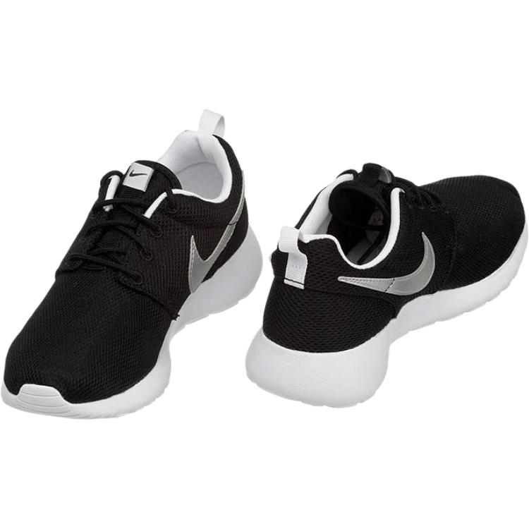 Nike Roshe Run Slip Resistant Abrasion Resistant Low top Kids' Running Shoes Black Teenagers 599728-007