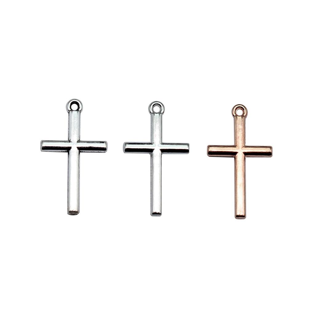 Pingentes de Cruz Clássica em Liga de Metal Multicor Para Joias Cristãs Minimalistas