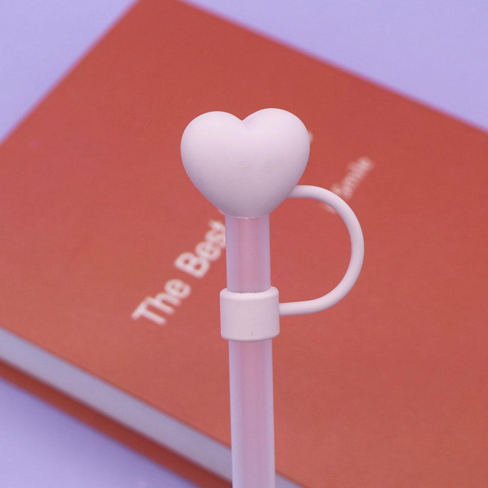 Straw Cover Cap for Cup, Heart-shaped Straw Topper