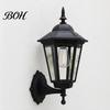 Energy Saving Solar Lantern Vintage Wall Light, Motion Sensor Outdoor Sconce with Glass Courtyard Lighting Shade, Waterproof Garden for Patio