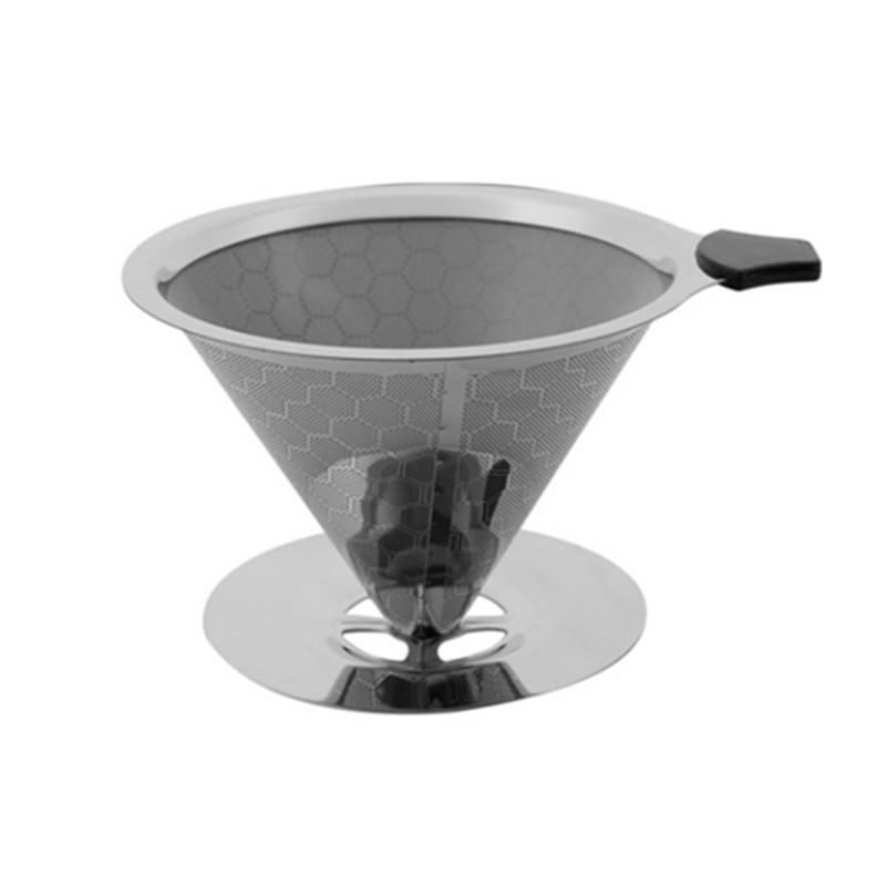 145mm Stainless Steel Coffee Filter with Double-Layer Screen