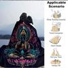 1 st Buddha Lotus Filt, Lätt Flanellpläd för Soffa, Säng, Resa, Camping, Vardagsrum, Kontor, Soffa, Stol och Säng