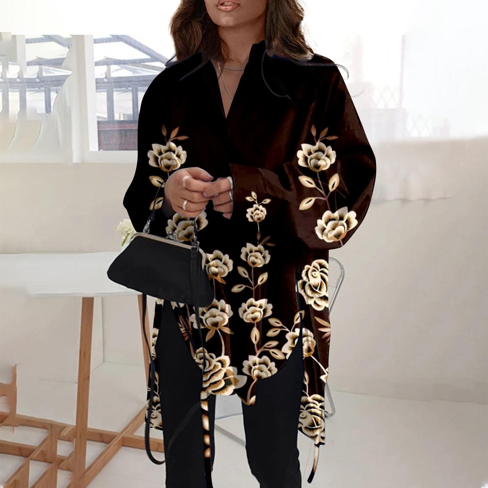 

Fashion Casual Solid Color Long Sleeve Lapel Loose Type Shirt For Women M рожевий