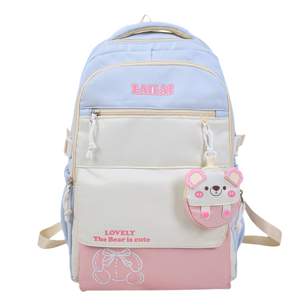 Schoolbag, a Lightweight and Large - Capacity Backpack Designed for Junior High School Girls, Aiming To Relieve Pressure and Pro