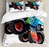 Cars Duvet Cover Set Cartoon Monster Truck Cool Vehicle Duvet Cover Set Bedclothes Double Queen King Size Polyester Qulit Cover