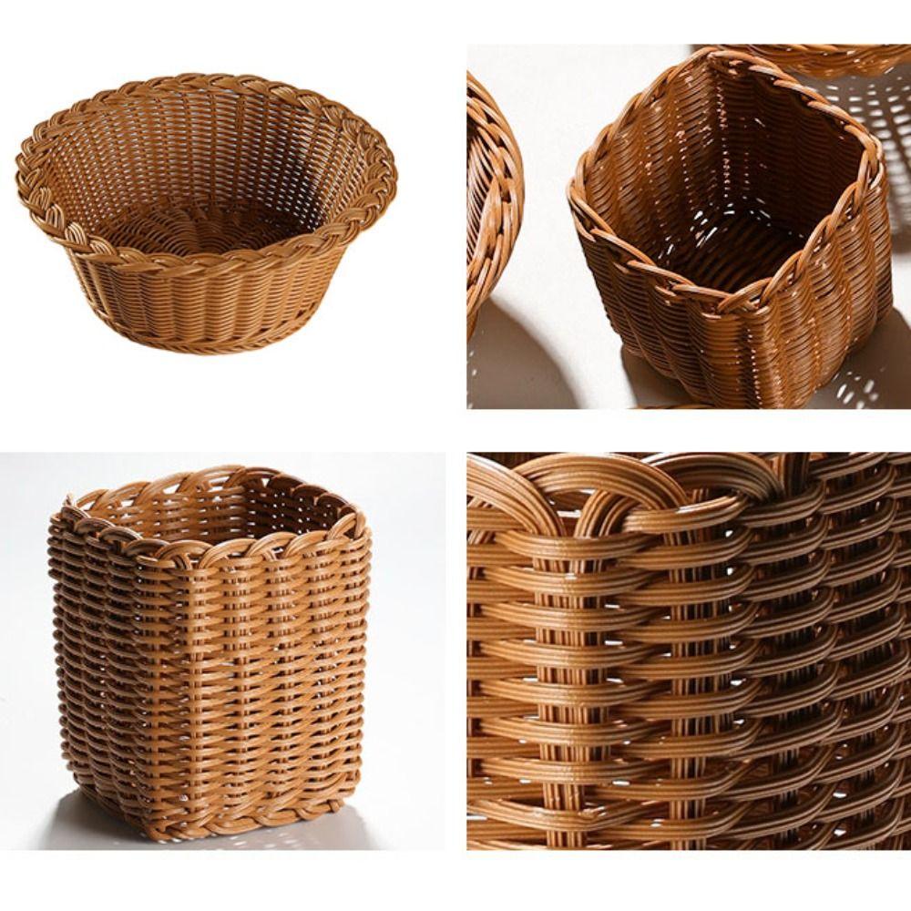 Handgeflochtene Rattan Weide Geflochtene Servierkörbe Restaurant Serviertisch Tischplatte Display