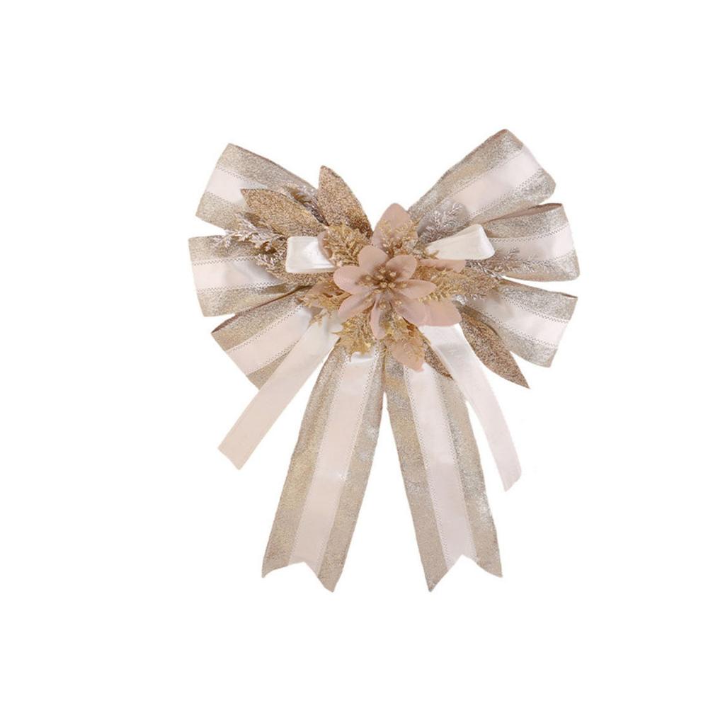 Christmas Decorations High-end Gold Velvet Bow Christmas Flocking Bow Large Red