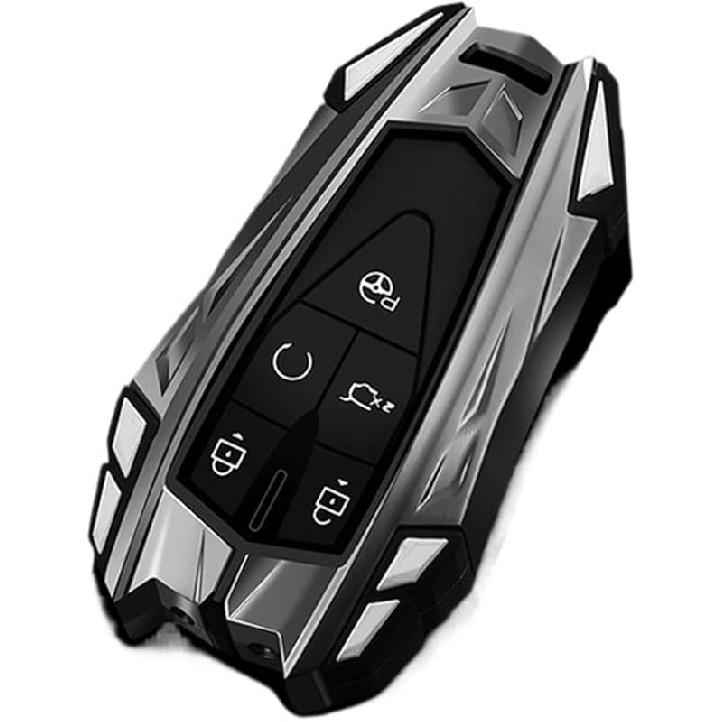 Zinc Alloy Car Key Case Cover Shell Fit for Changan Fit for Unit UNIK CS35PLUS CS55 Plus CS75 Oshan X7 X5(B Grey Keychain)