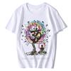 Wounisex Tshirt Yoga Meditation India Zen Om Tree Beautiful Birds Print Unisex Oneck Tshirt