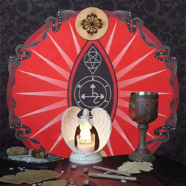 Symbol Snake Astrology Tablecloth Altars Cloth Square Divinations Card Table Cloth Witchcrafts Deck Cloth Enduring