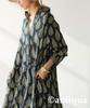 Antiqua Botanical Print Shirt Long One Size Black Dress, Women's, Sleeve, IYA-00092, 05,
