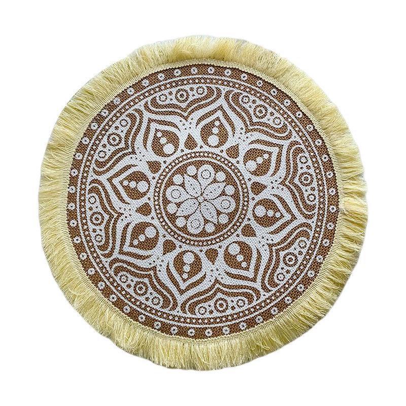 Nordic Style Woven Cotton Linen Coasters Placemats - Decorative Jute Heat Insulation Pads for Dining Tables